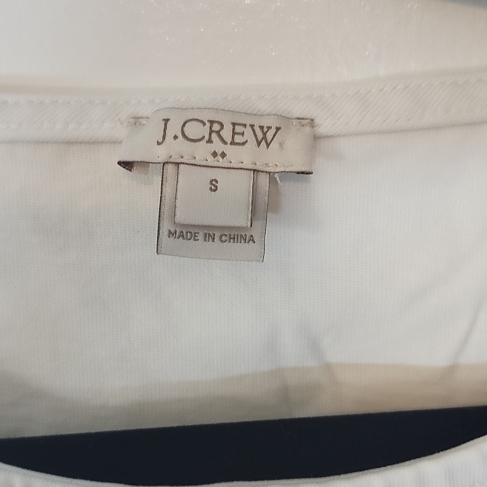 J. Crew Cream Ruffle Sleeve Tee - Picture 3 of 8